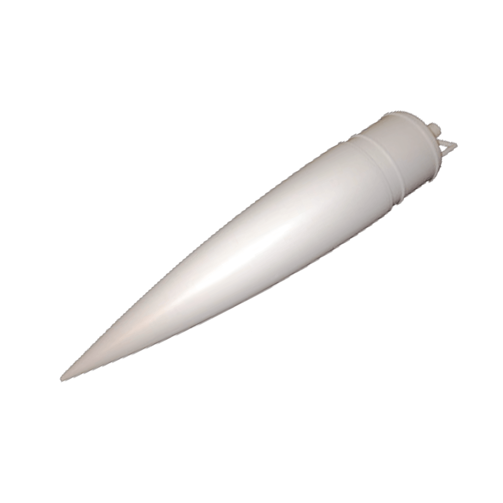 3.9" Heavy Duty Nose Cone (White). 17" long - Click Image to Close