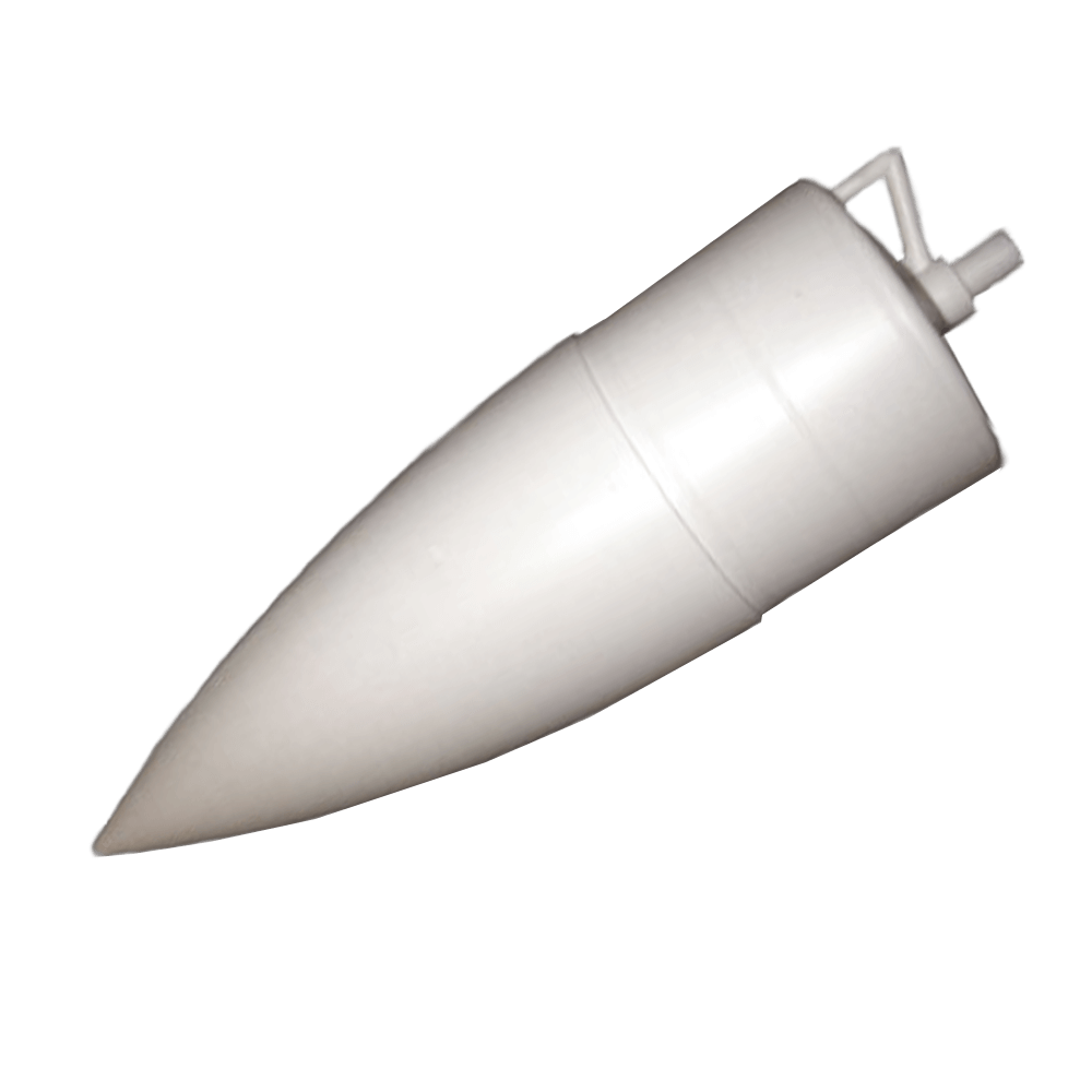 4" Heavy Duty Short Nose Cone (White). 9.5" long - Click Image to Close