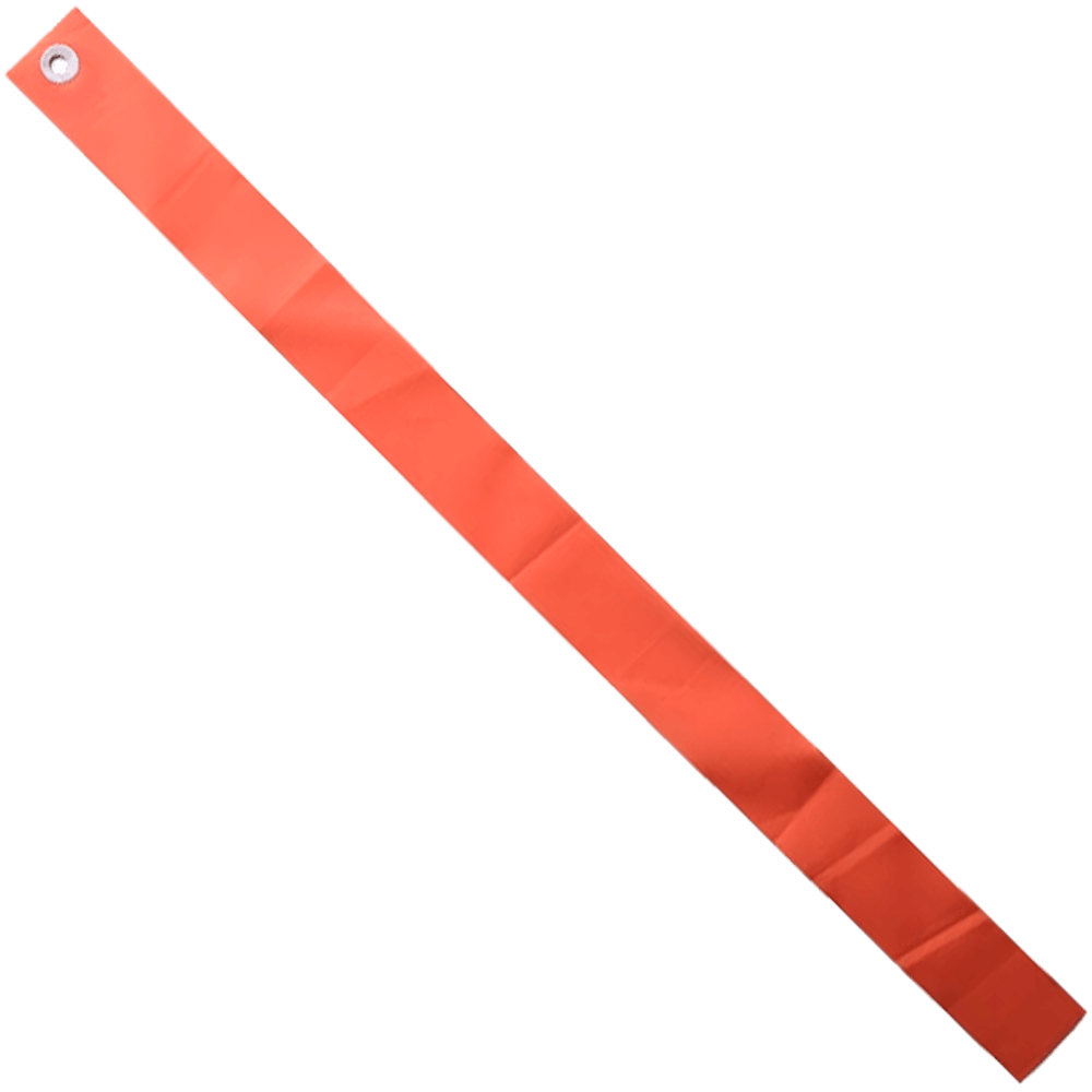 1.25" x 17" Orange Plastic Streamer. 24 Pack - Click Image to Close